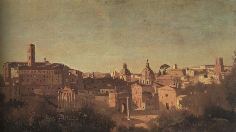  Jean Baptiste Camille  Corot The Forum seen from the Farnese Gardens